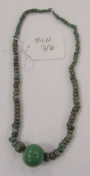 Necklace, jade, Indigenous American (Costa Rican) 