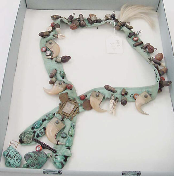 Necklace, Muriel Kallis Newman (American, Chicago, Illinois 1914–2008 Chicago, Illinois), metal, bone, shell, cotton, stone, hair, organic, plastic, American 