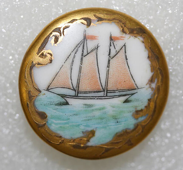 Button, porcelain, American or European