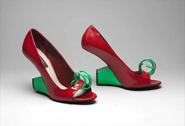 Pumps, Marc Jacobs (American, born New York, 1963), leather, plastic (vinyl), American 