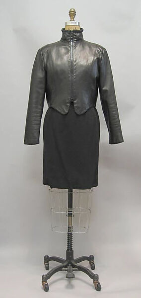 Ensemble, Geoffrey Beene (American, Haynesville, Louisiana 1927–2004 New York), leather, wool, synthetic, American 