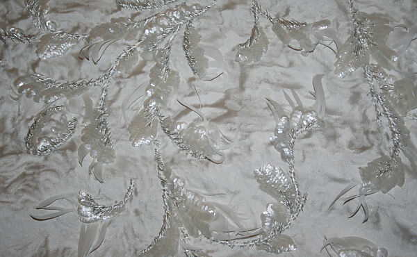 Wedding ensemble, Nina Ricci (French, founded 1932), (a) silk, cotton, synthetic, feather, metallic thread; (b) silk, feather, metallic thread; (c) cotton, French