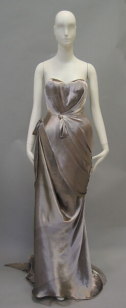 Evening dress, Nina Ricci (French, founded 1932), metallic, silk, synthetic, French 