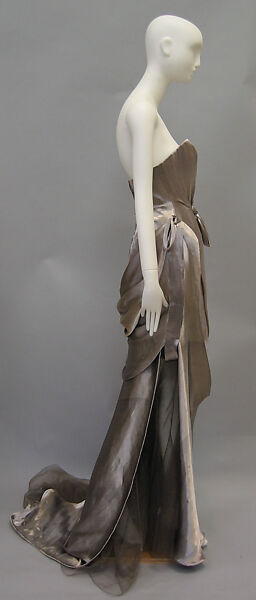 Evening dress, Nina Ricci (French, founded 1932), metallic, silk, synthetic, French