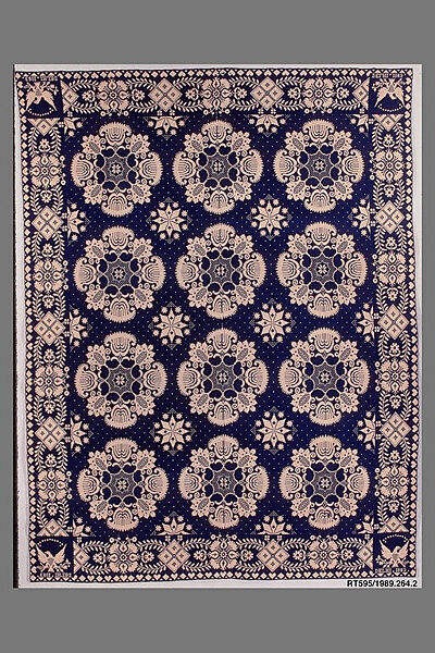 Coverlet, Probably Asahel Phelps, Cotton and wool warp and weft, woven, American