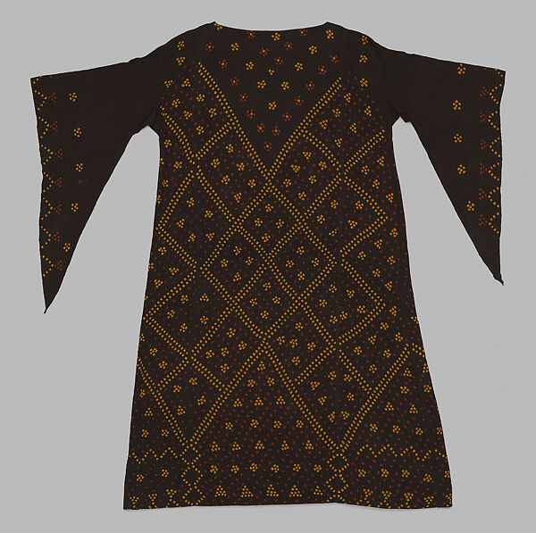 Woman's Plangi Dress, Silk and cotton; plain weave; resist-dyed