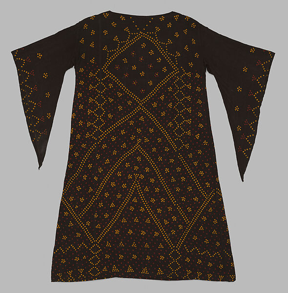 Woman's Plangi Dress, Silk and cotton; plain weave; resist-dyed