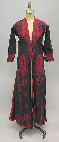 Woman's Coat with Embroidery, Cotton, silk; plain weave, embroidered 