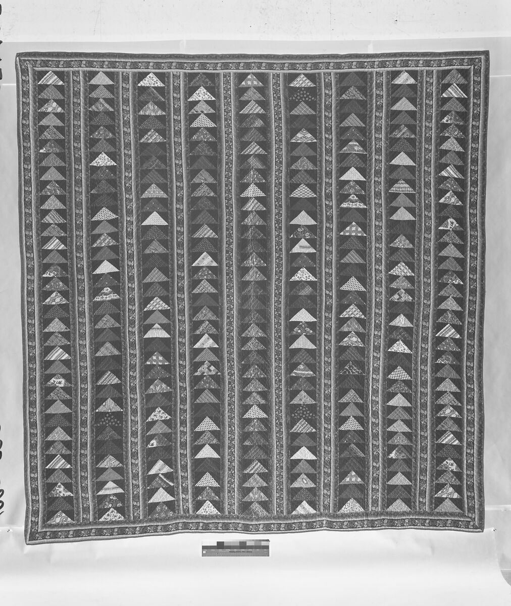 Quilt, Flying Geese pattern, Possibly Mary Spingler Fonderden Van Beuren (1810–1894), Cotton, American