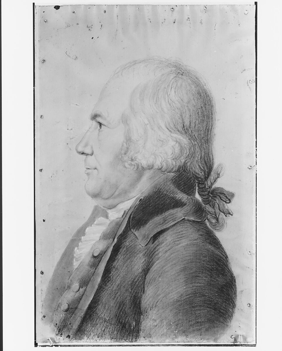 Governor George Clinton, Thomas Bluget De Valdenuit (1763–1846), Conté crayon, charcoal (?), and white-chalk heightening on off-white laid paper coated with gouache, American