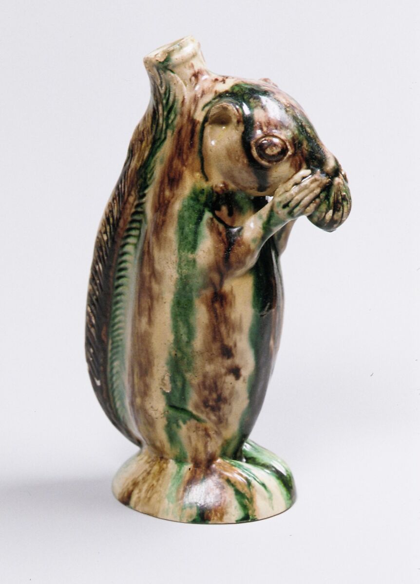 Squirrel Bottle, Earthenware, American 