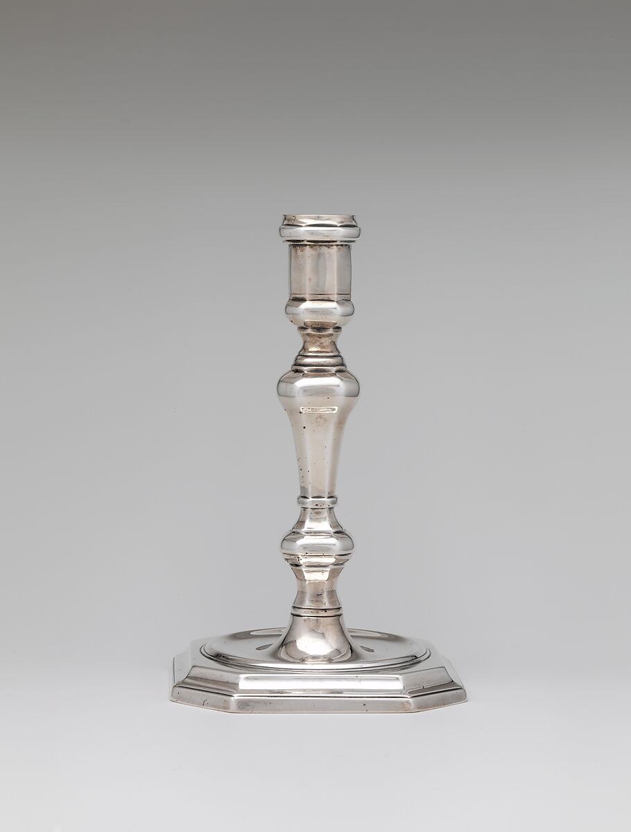 Candlestick, Adrian Bancker (1703–1772), Silver, American 