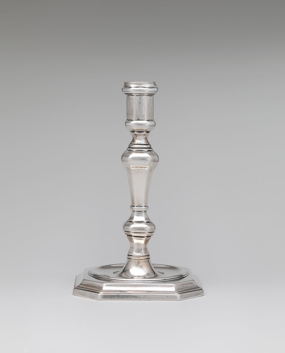 Candlestick, Adrian Bancker (1703–1772), Silver, American 