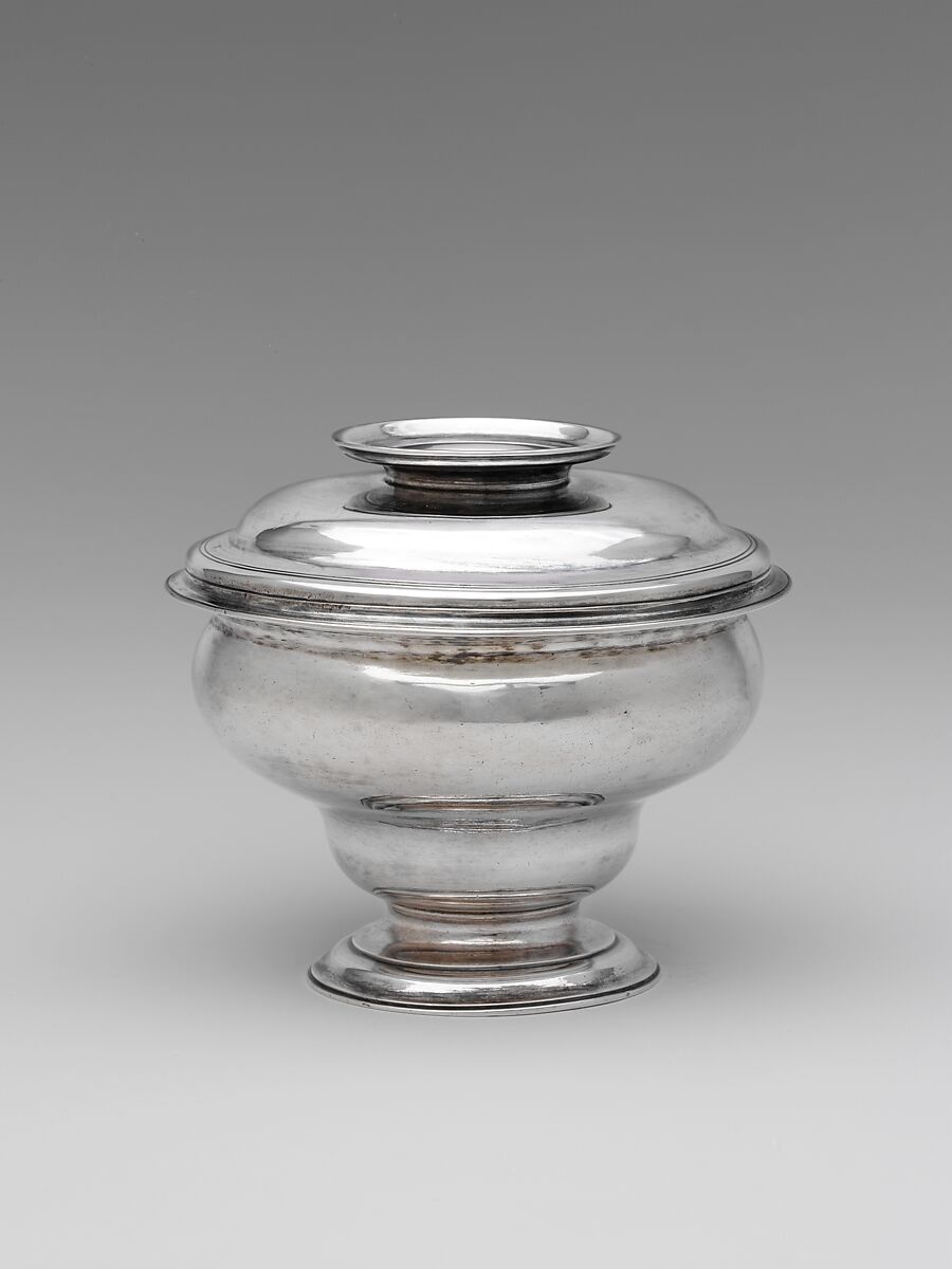 Sugar Bowl, Daniel Christian Fueter (1720–1785), Silver, American 