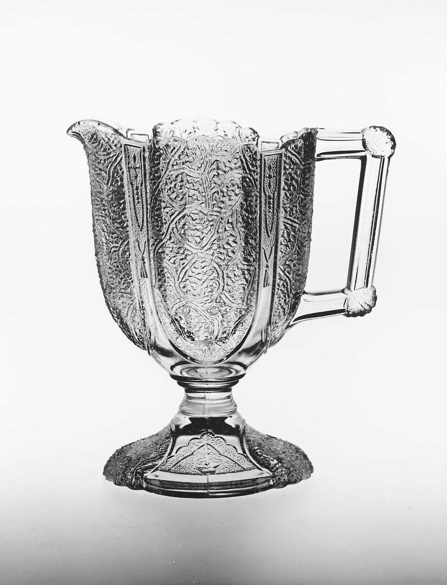Cream Pitcher, George Duncan and Sons (1874–1891), Pressed glass, American 