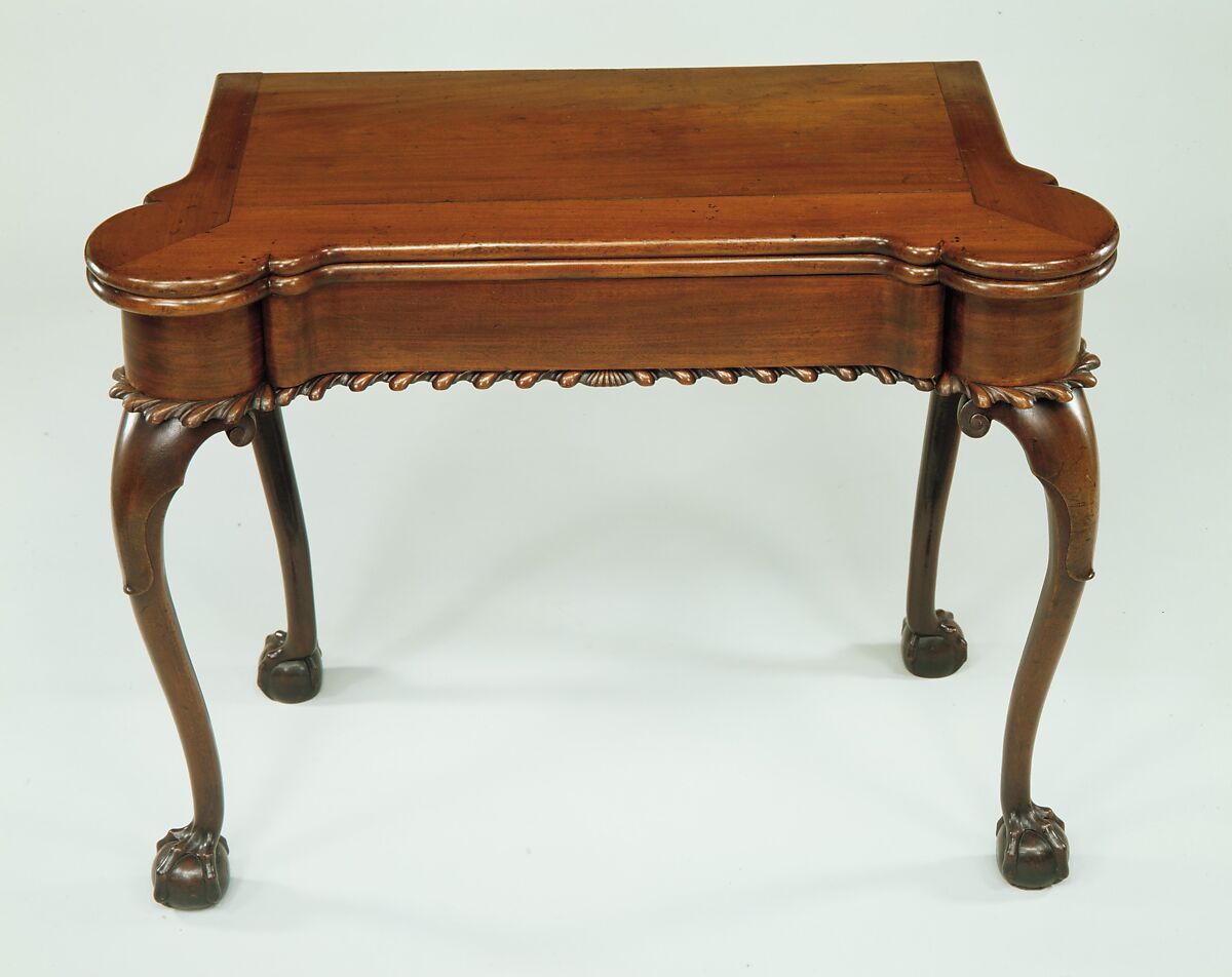 Card table, Mahogany, mahogany veneer, birch, tulip poplar, American