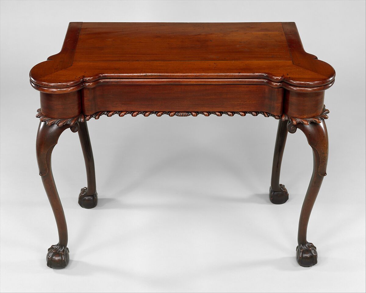 Card table, Mahogany, mahogany veneer, birch, tulip poplar, American 