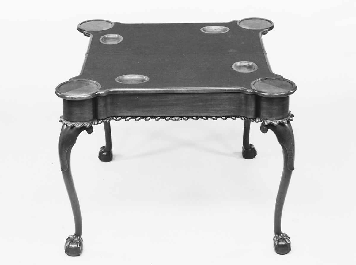 Card table, Mahogany, mahogany veneer, birch, tulip poplar, American