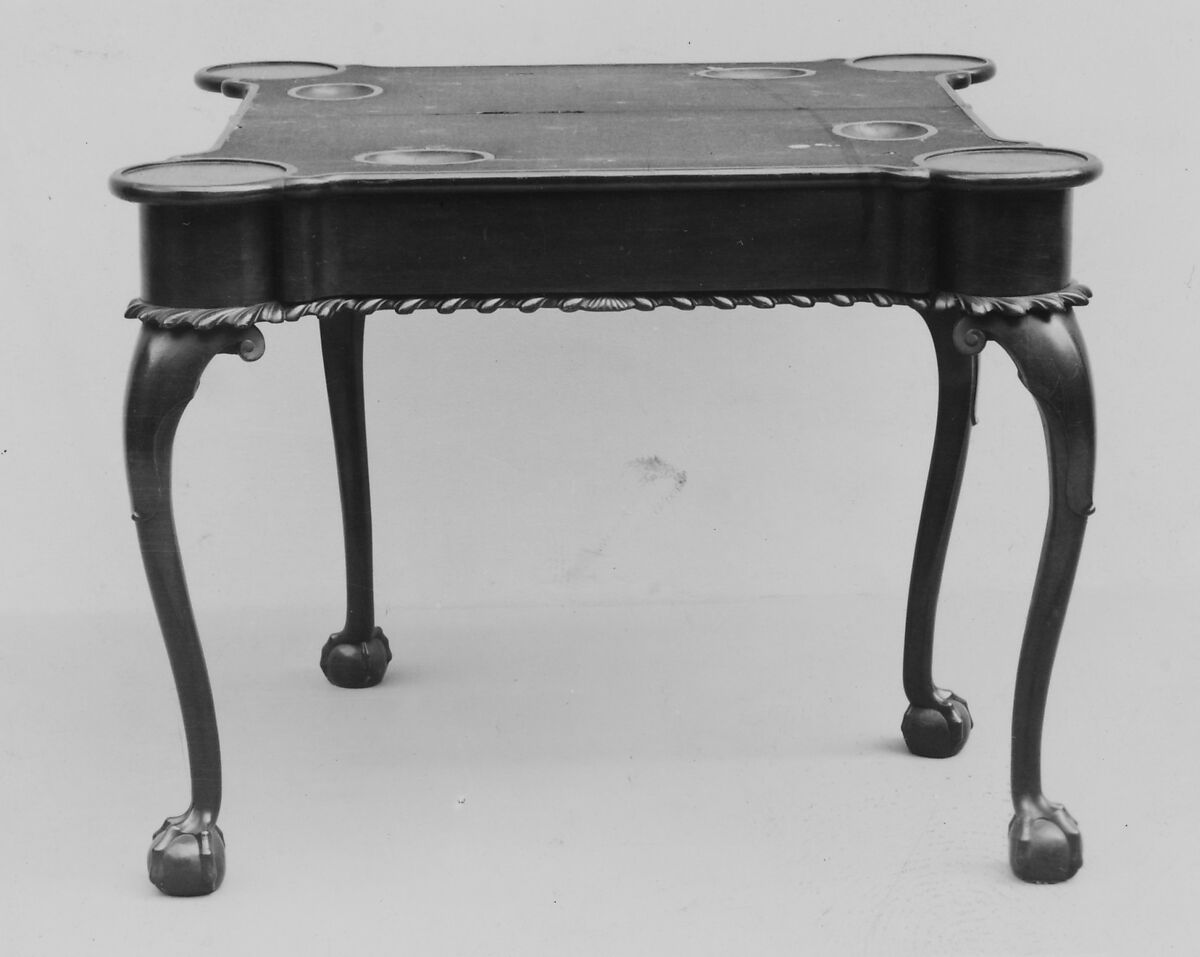 Card table, Mahogany, mahogany veneer, birch, tulip poplar, American