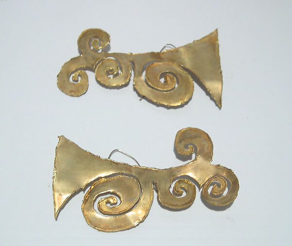 Earrings, Giorgio di Sant&#39;Angelo (American, born Italy, 1933–1989), metal, American 