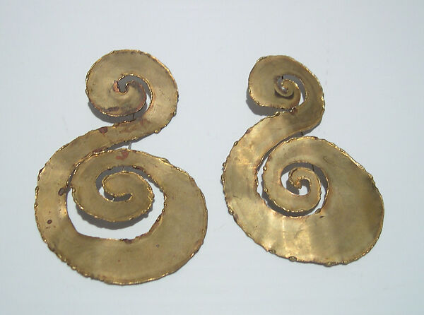 Earrings, Giorgio di Sant&#39;Angelo (American, born Italy, 1933–1989), metal, American 