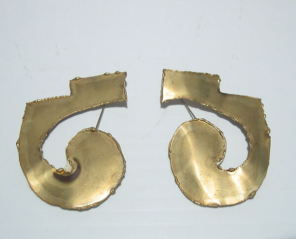 Earrings, Giorgio di Sant&#39;Angelo (American, born Italy, 1933–1989), metal, American 