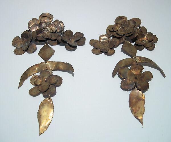 Earrings, Giorgio di Sant&#39;Angelo (American, born Italy, 1933–1989), metal, American 