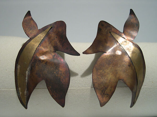 Earrings, Giorgio di Sant&#39;Angelo (American, born Italy, 1933–1989), metal, American 