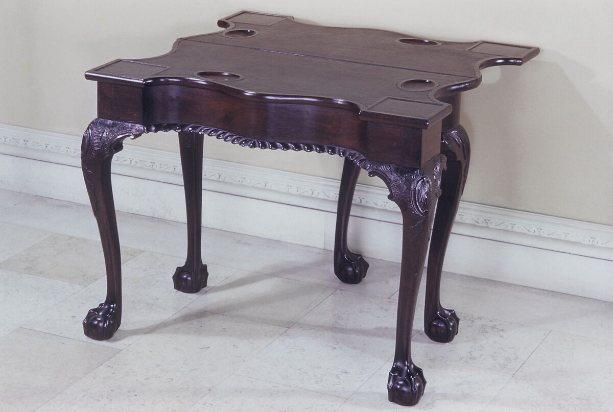 Card Table, Mahogany, white oak, yellow poplar, white pine, American