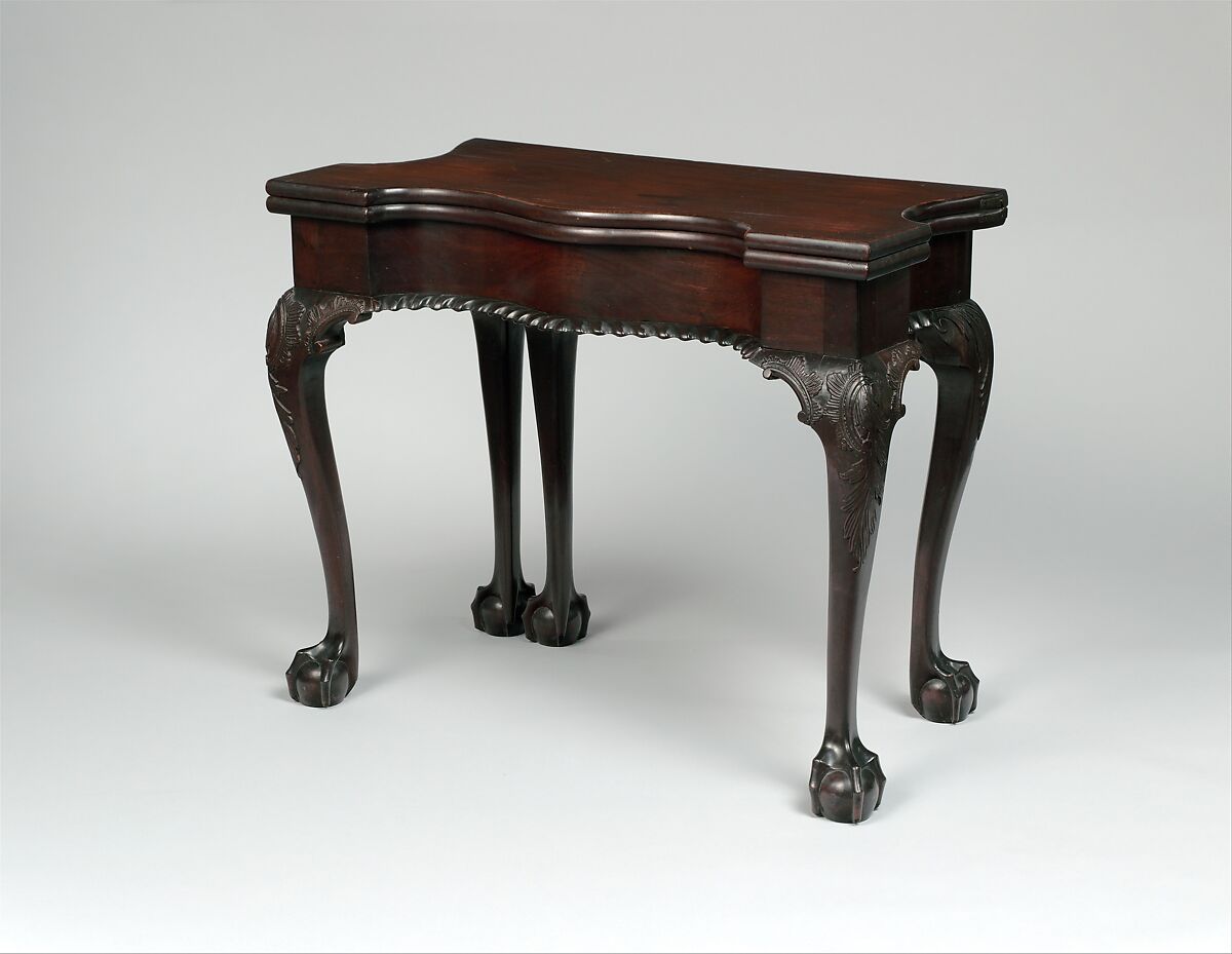 Card Table, Mahogany, white oak, yellow poplar, white pine, American