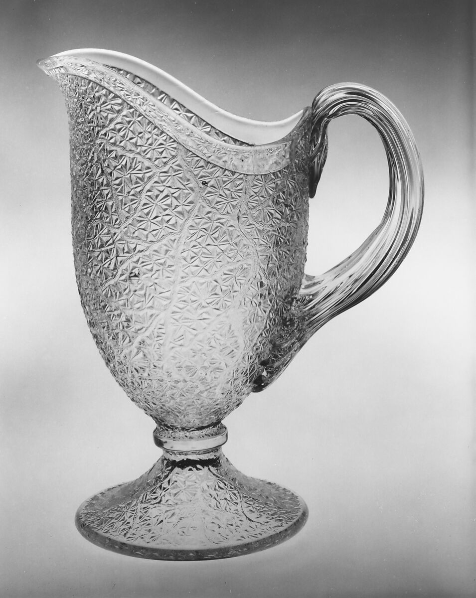 Tree of life pitcher, Possibly Portland Glass Company (1864–73) or, Glass, American 