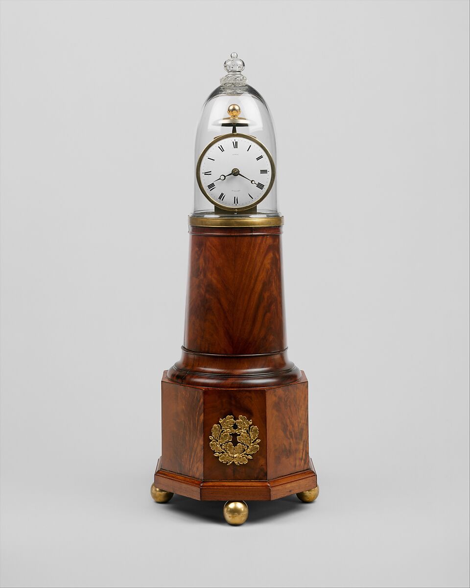 Clock, Simon Willard (1753–1848), Mahogany, mahogany veneer, white pine, brass, glass, American 