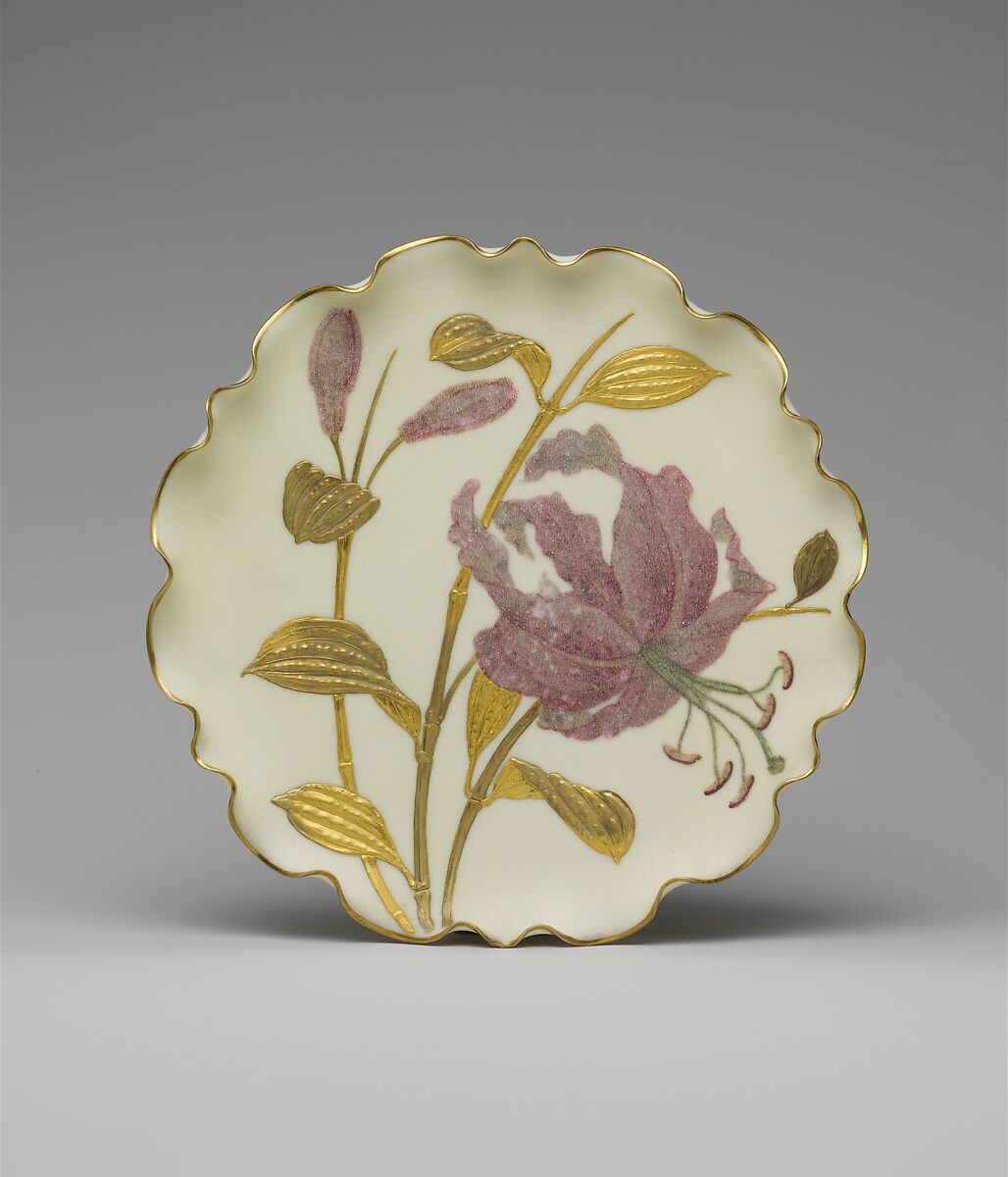 Plate, Ott and Brewer (American, Trenton, New Jersey, 1871–1893), Porcelain, American 