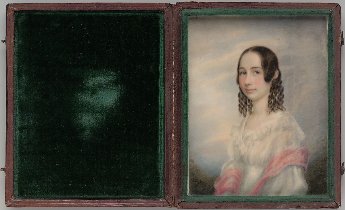 Mrs. Christopher Grant Perry (Frances Sargeant), Richard Morrell Staigg (1817–1881), Watercolor on ivory, American 