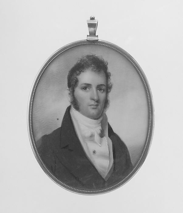 Portrait of a Gentleman, Anson Dickinson (1779–1852), Watercolor on ivory, American 