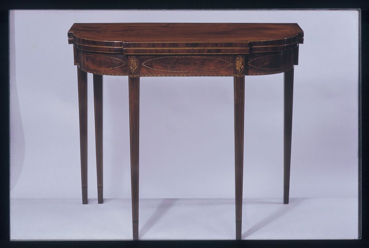 Card Table, Mahogany, white pine, tulip poplar, maple, American