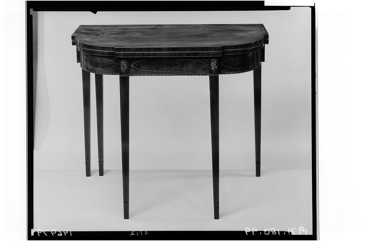 Card Table, Mahogany, white pine, tulip poplar, maple, American