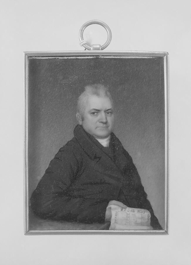 Portrait of a Gentleman, Nathaniel Rogers (American, Bridgehampton, New York 1788–1844 Bridgehampton, New York), Watercolor on ivory, American 