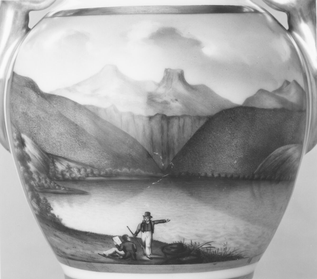 Vase, Probably decorated by Thomas Tucker (1812–1890), Porcelain, American