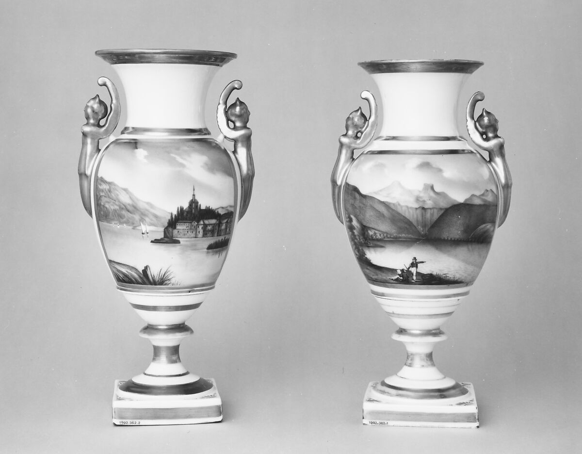 Vase, Probably decorated by Thomas Tucker (1812–1890), Porcelain, American