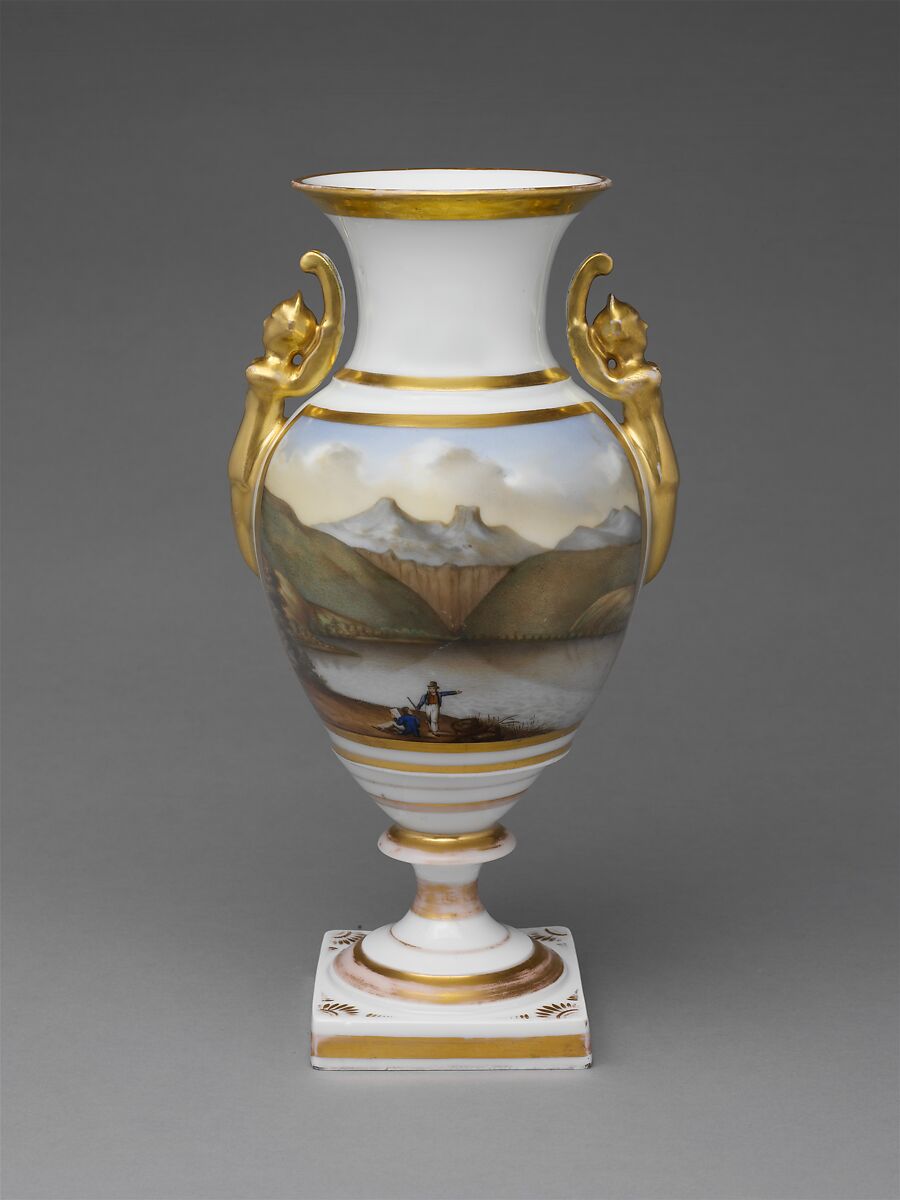 Vase, Probably decorated by Thomas Tucker (1812–1890), Porcelain, American 