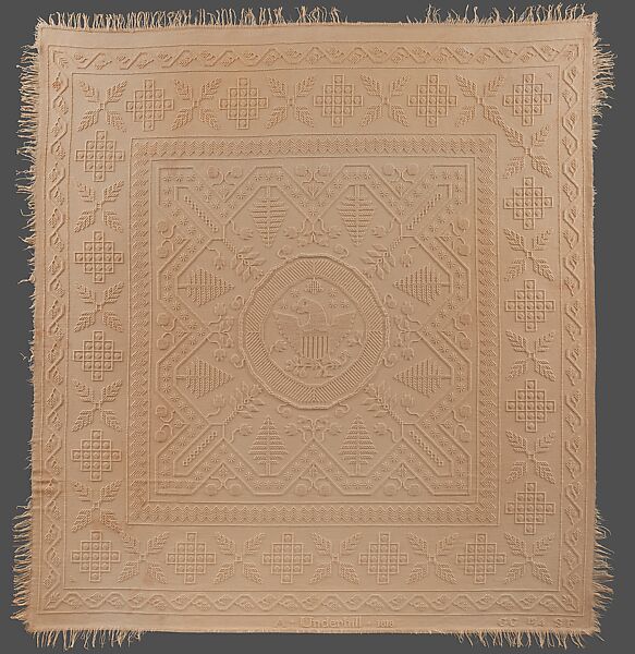 Counterpane, Bolton type, G. G., Cotton, woven, American 
