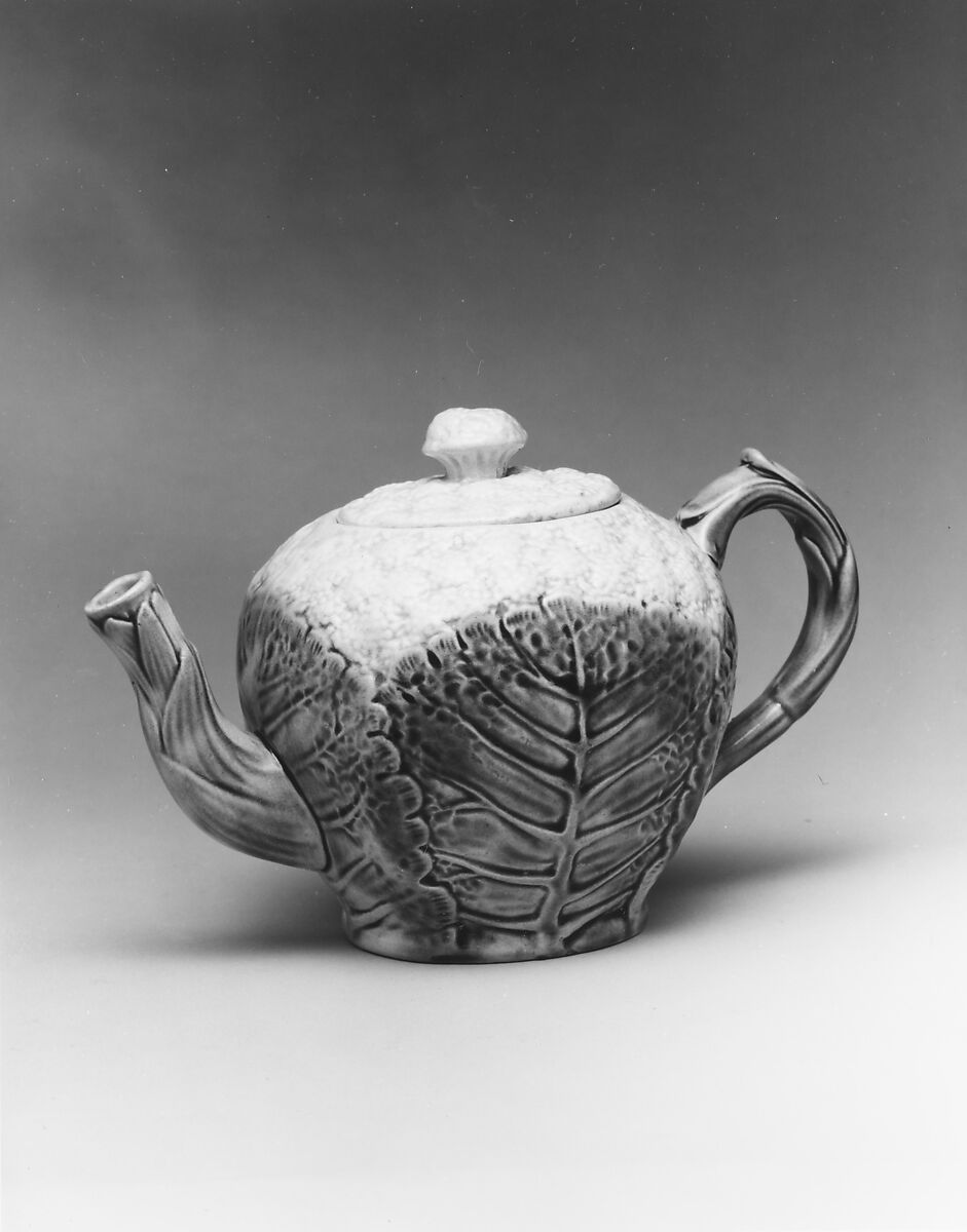Teapot, Griffen, Smith and Hill (1880–1889), Earthenware, American
