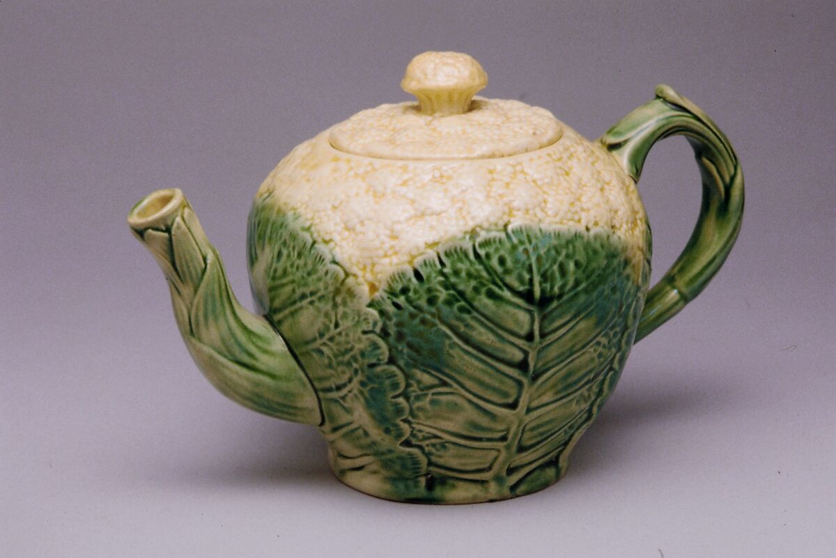 Teapot, Griffen, Smith and Hill (1880–1889), Earthenware, American 