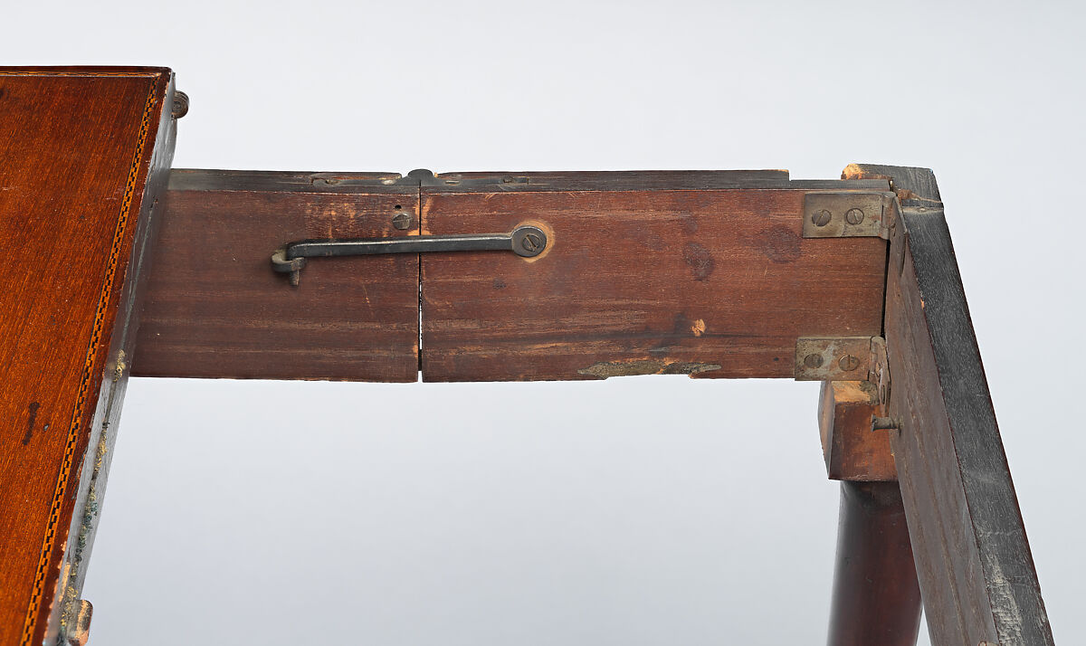 Card Table, Mahogany, cherry, pine, and needlework upholstery, American