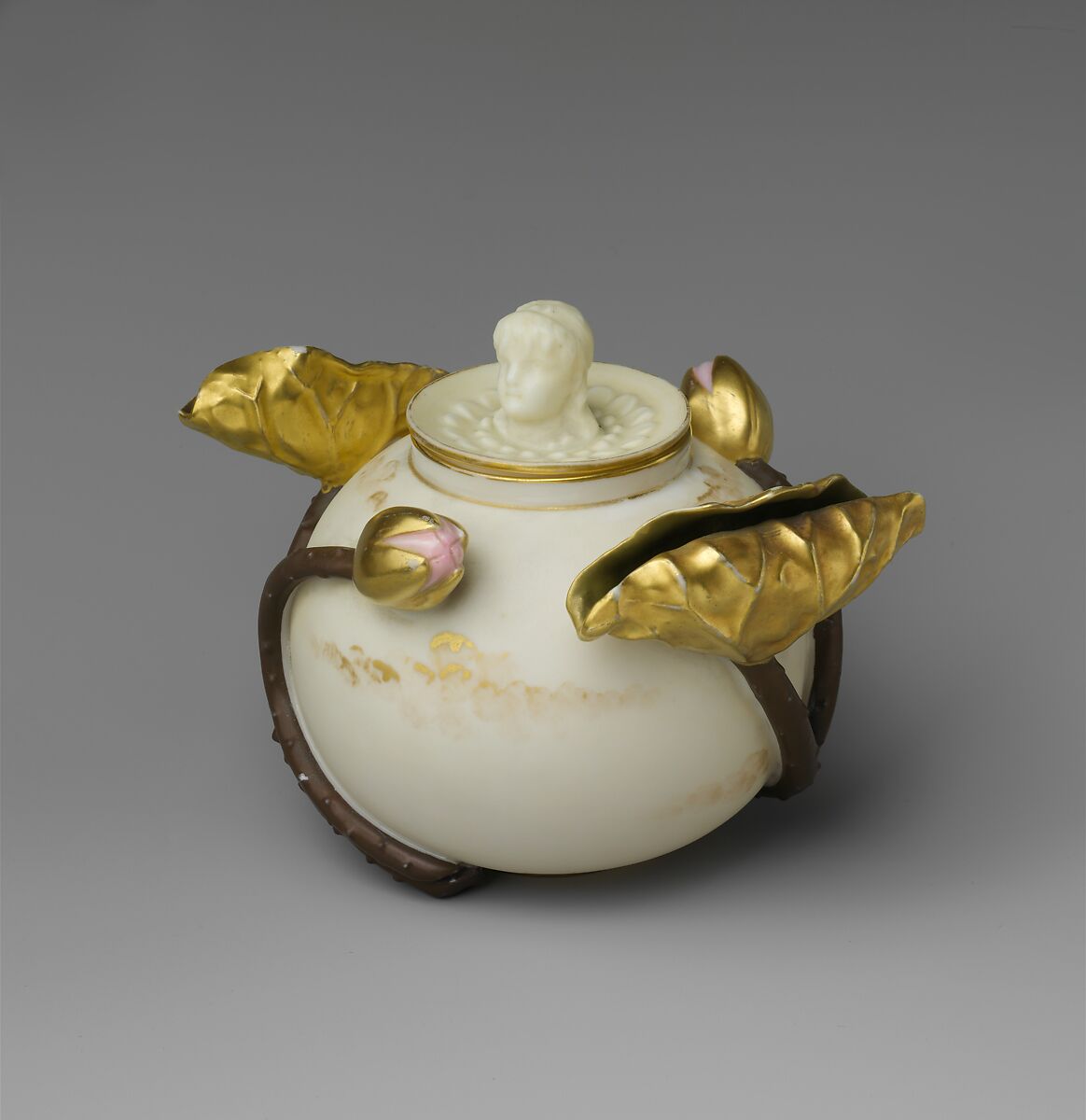 Covered Potpourri Jar, Ott and Brewer (American, Trenton, New Jersey, 1871–1893), Belleek porcelain, American