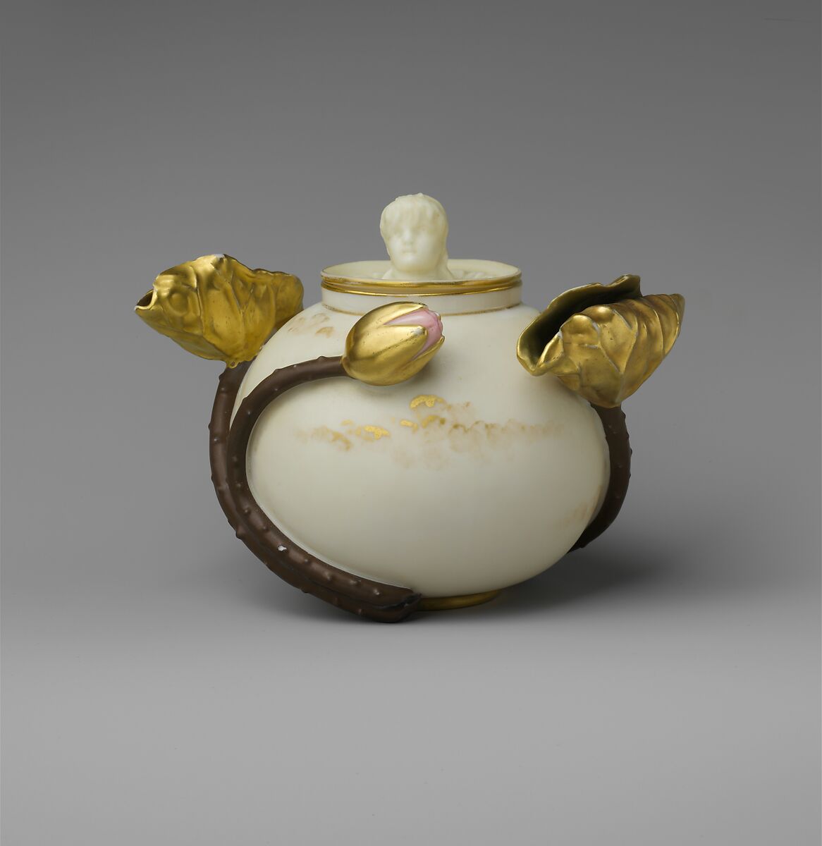 Covered Potpourri Jar, Ott and Brewer (American, Trenton, New Jersey, 1871–1893), Belleek porcelain, American 