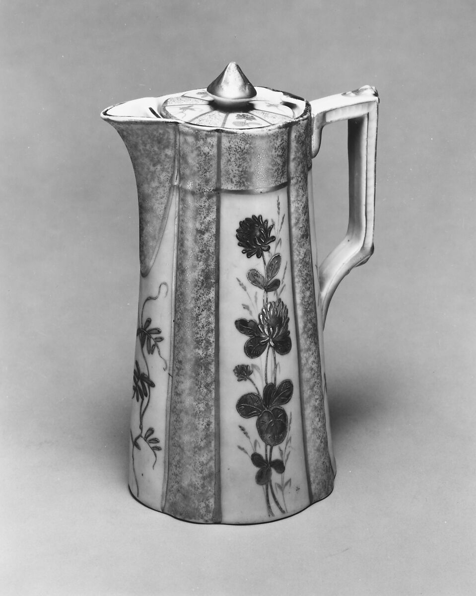 Chocolate Pot, New England Pottery Company (1876–1914), Porcelain, American