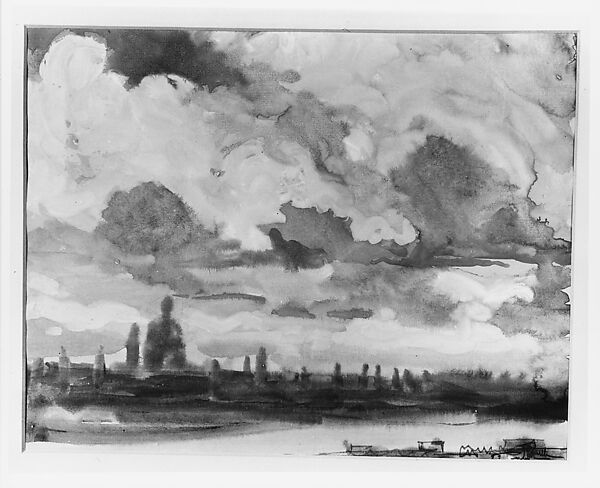 Purple Afternoon, London, Joseph Pennell (American, Philadelphia, Pennsylvania 1857–1926 New York), Watercolor, gouache, and graphite on off-white wove paper, American