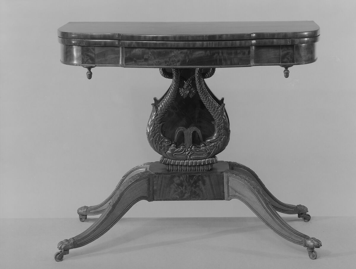 Card Table, Probably Henry Connelly (1770–1826), Mahogany, maple, pine, American 